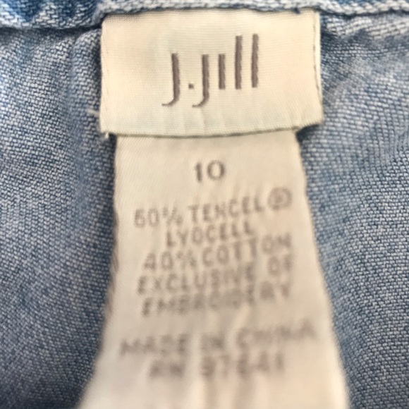 J. Jill High Rise  Embroidered Leg Denim Jeans  10 - Picture 4 of 8